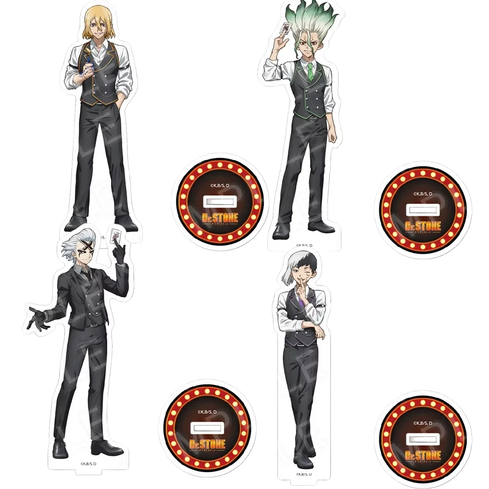 Dr. Stone 15cm Acrylic Stand Keychain Gen Asagiri Chrome Collectible Desk Decor Birthday Gift