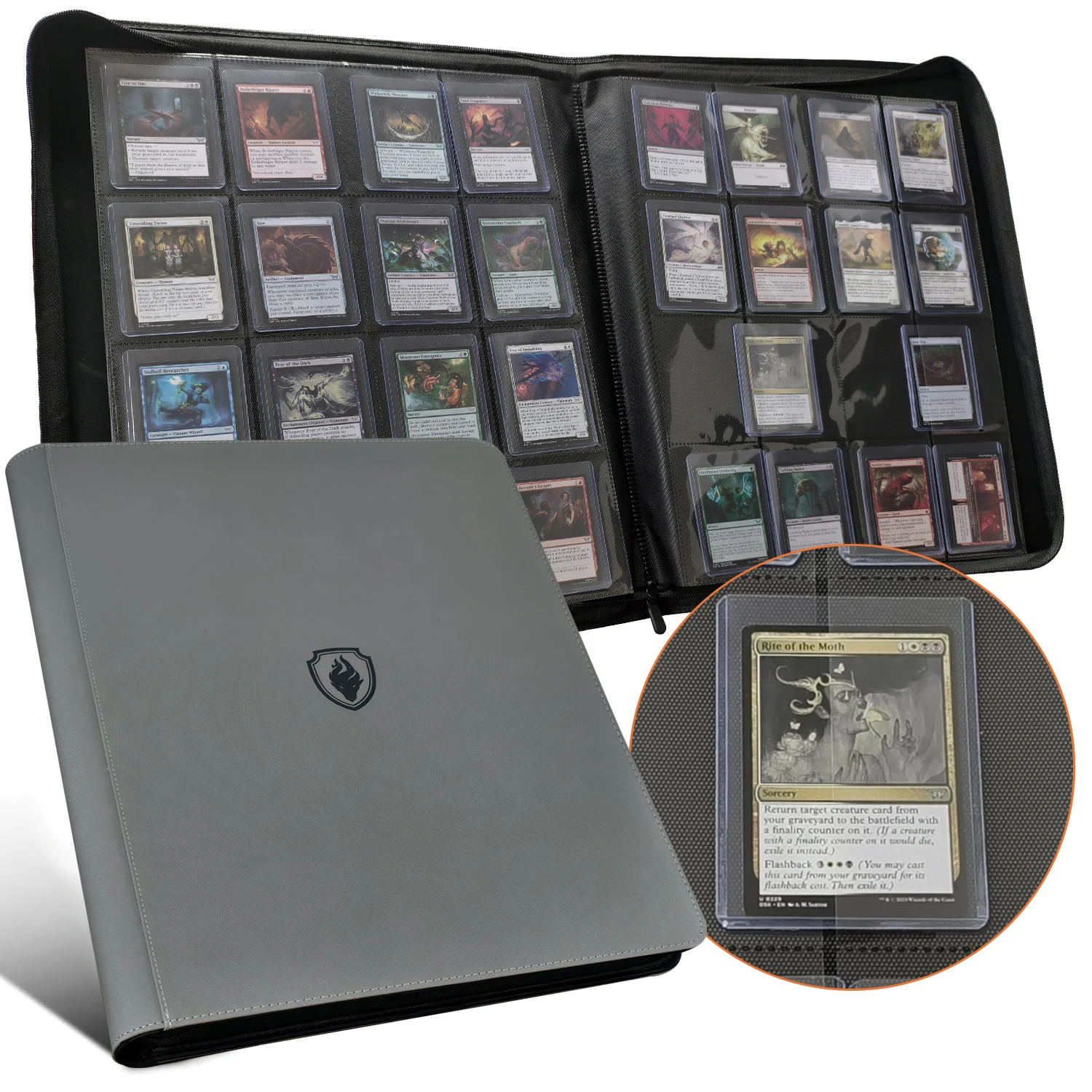 16 Pocket Toploader Binder, biedt plaats aan 640 Top Loaders - Premium Top Loader Binder, Hoezen voor 3 "x 4" Stijve Kaart