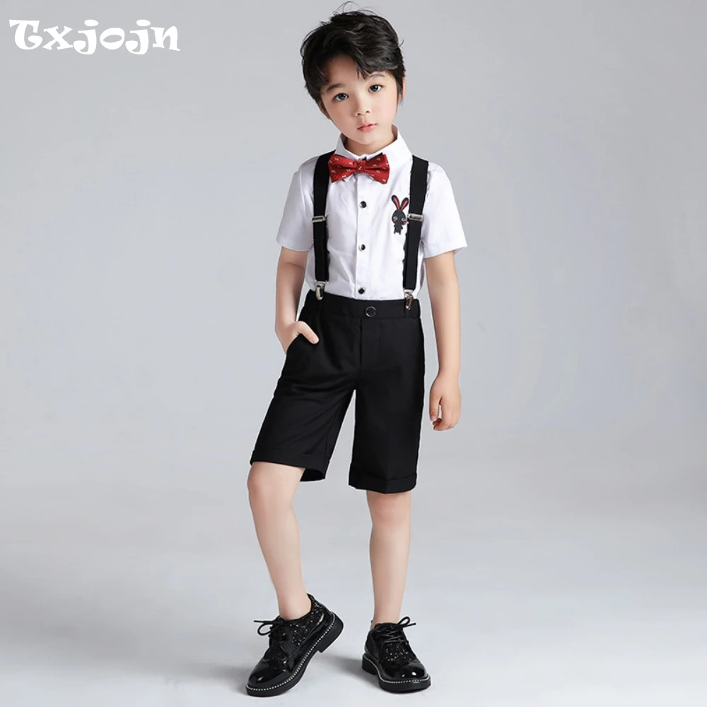 

Txjojn Newest High Quality Boys Overalls Sets 4 Pieces For Play Adjustable Straps Kids Jumpsuit Wedding Ring Bearer Outfit