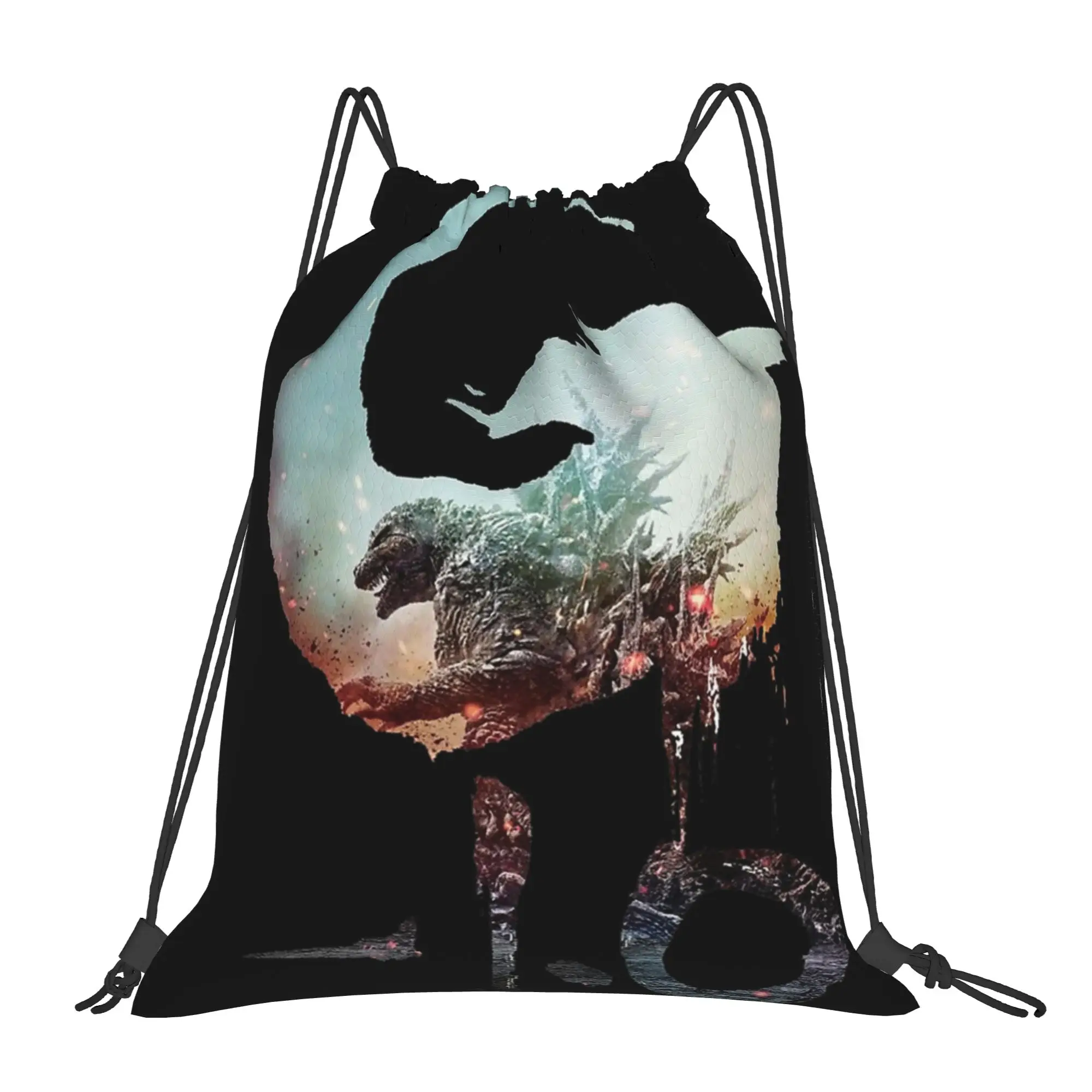 1 pc Minus One Godzilla Portable Shopping Drawstring Bags Storage Backpacks