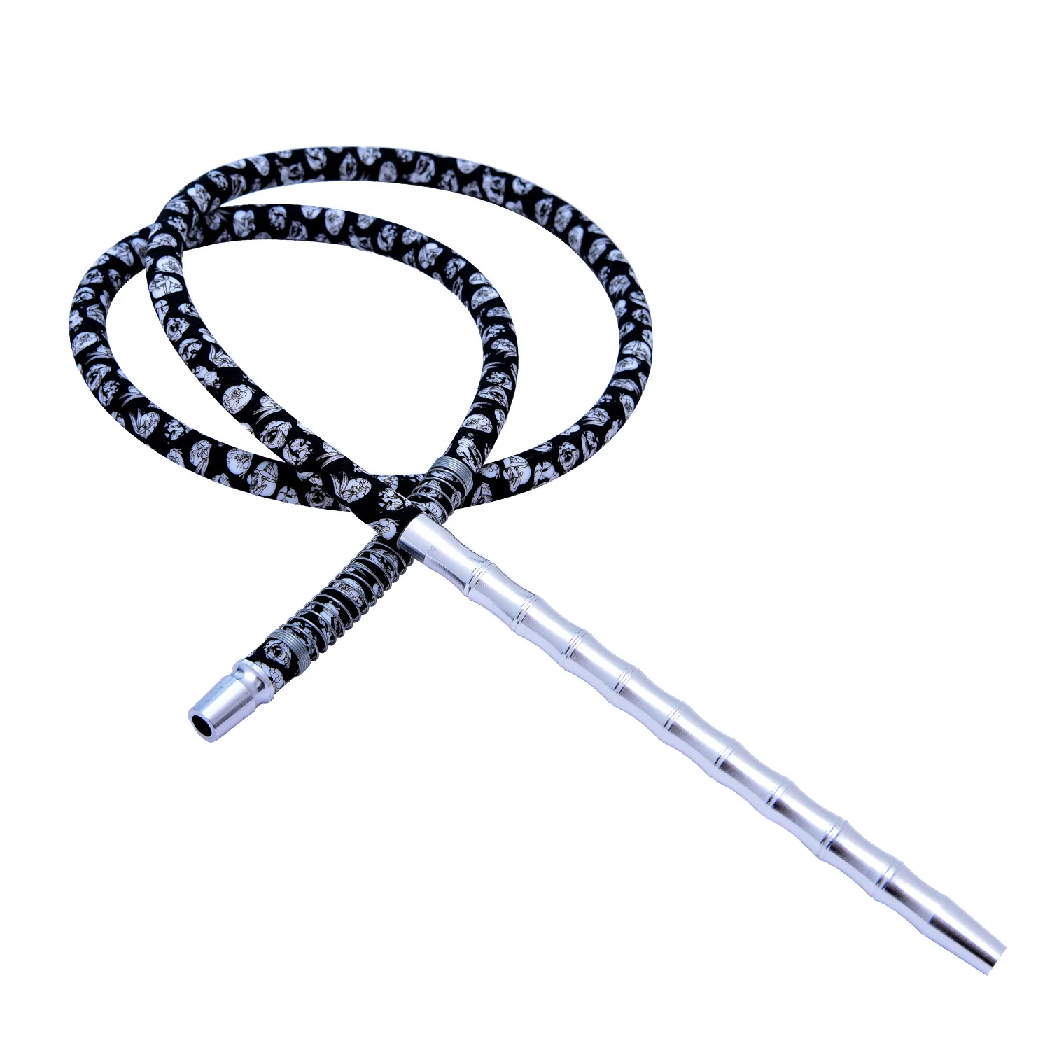 Aluminum alloy long handle silicone adhesive cigarette pipe cross-border e-commerce Arab hookah pipe shisha straw