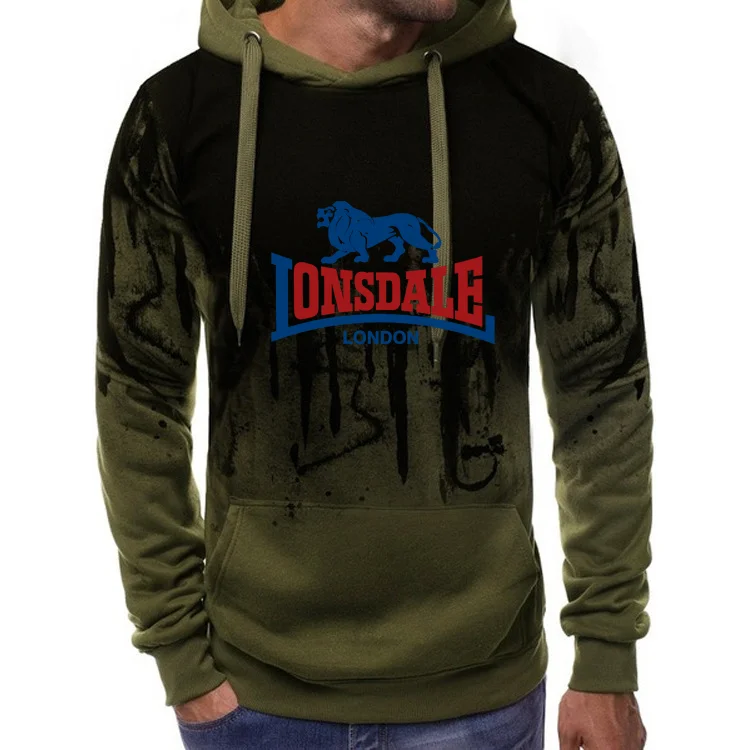 LONSDALE-Sweat à capuche unisexe, pull imprimé à la mode, vêtements de rue confortables, haut en alliage Hip Hop, automne, hiver, meilleures ventes