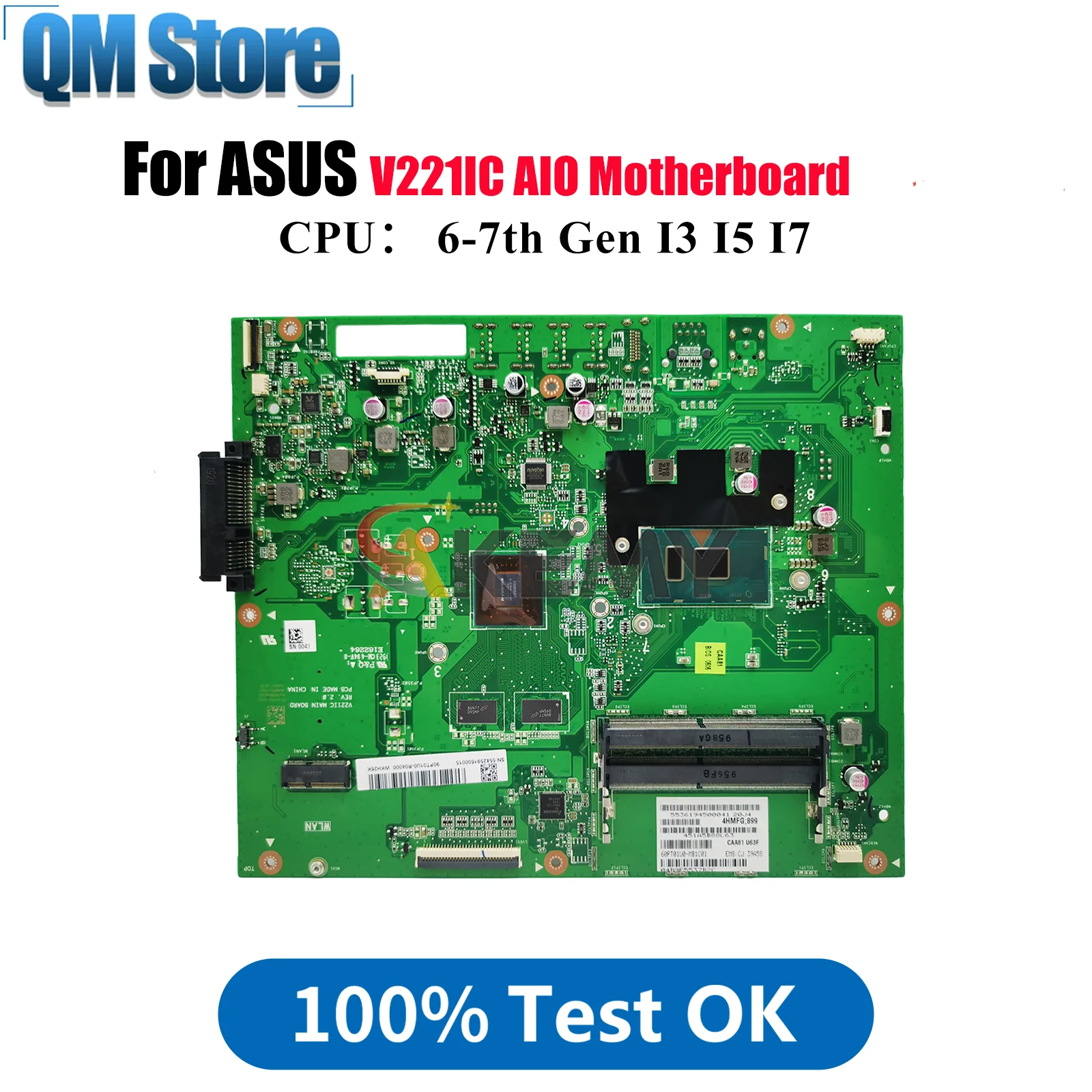 

V221IC Motherboard For ASUS Vivo AiO V221IC V221ID V221I Mainboard With I3 I5 I7 CPU 100% tests OK fast shipping High quality