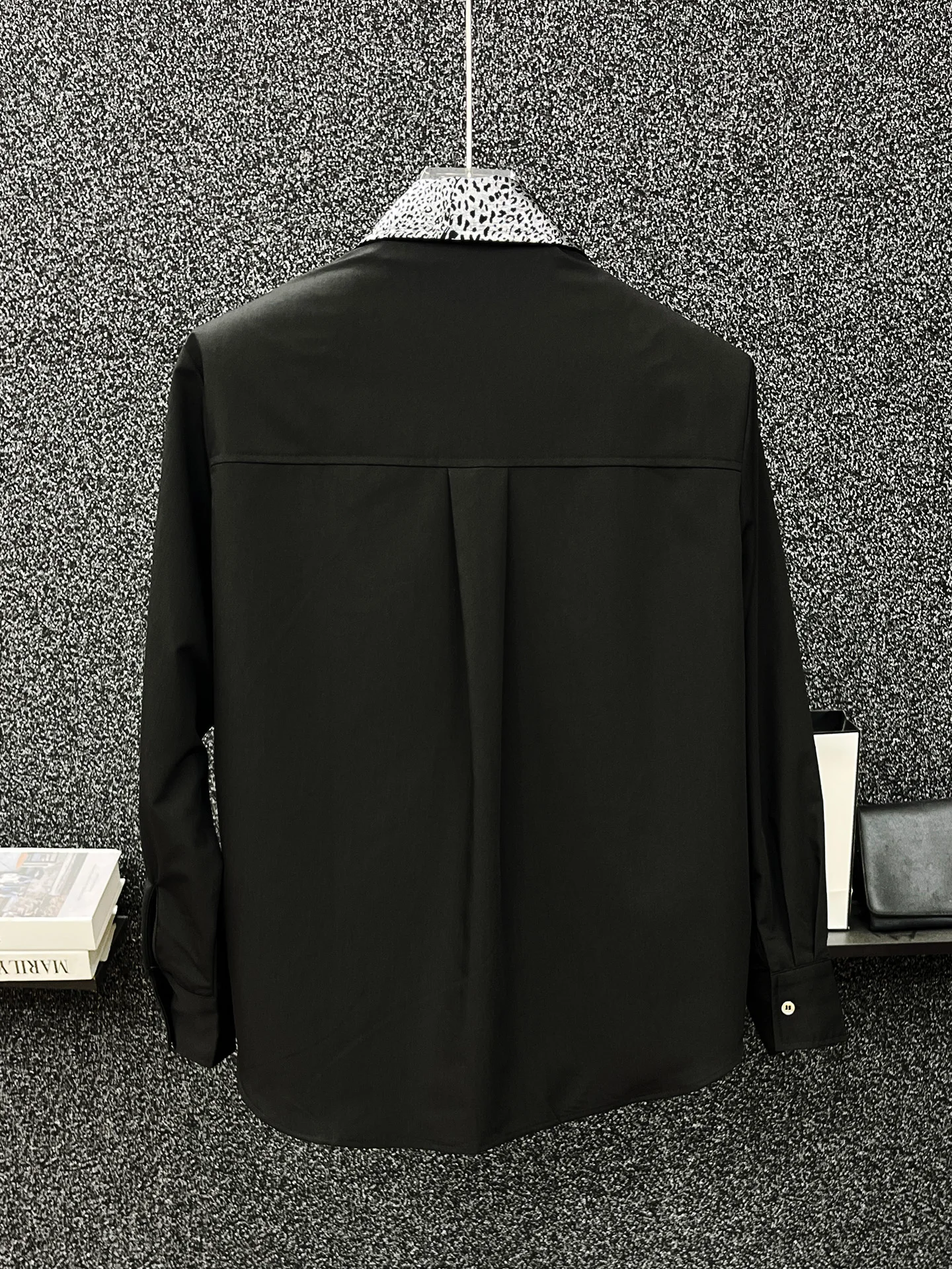 Fashion High-end Splicing Embroidered Lapel Shirt Handsome Boys Loose Casual Korean Version Long-sleeved Shirt