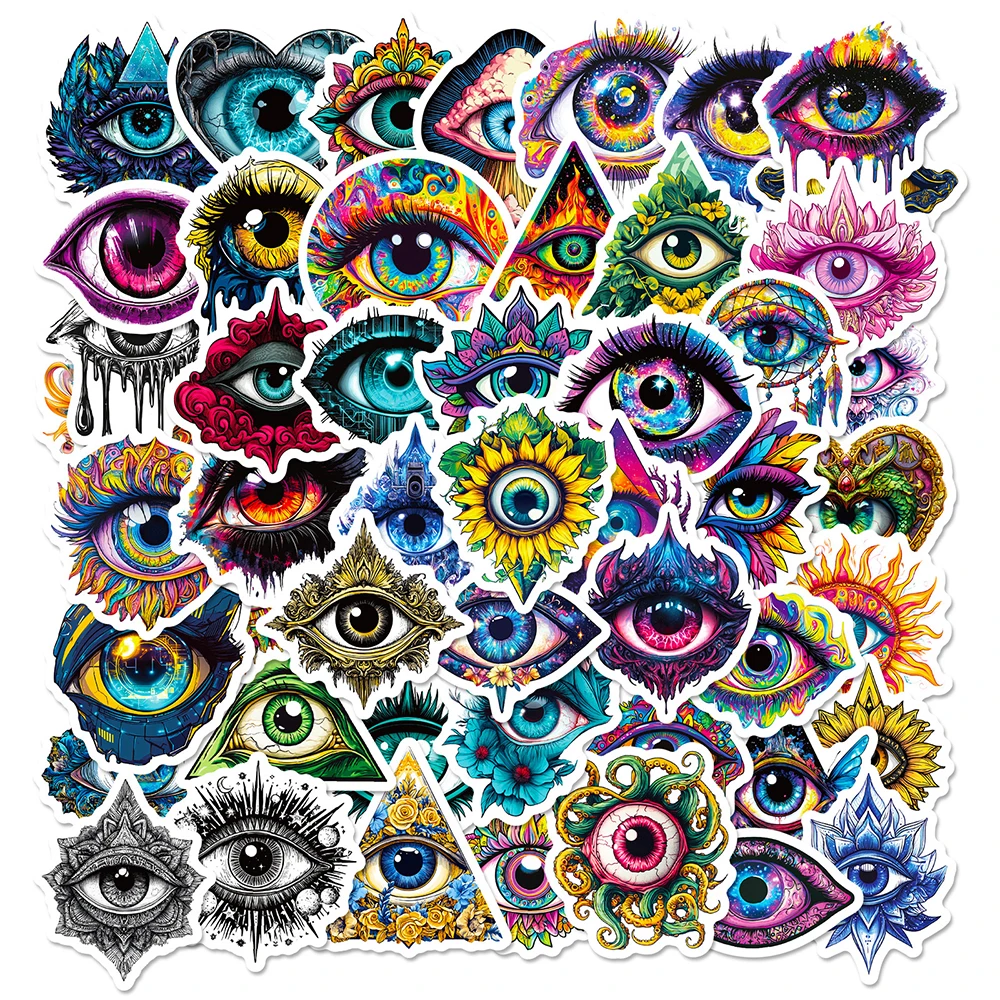 

10/30/50pcs Cool Gothic Style Evil Eyes Cartoon Stickers Vintage Aesthetic Sticker DIY Luggage Phone Diary Bike Graffiti Decals