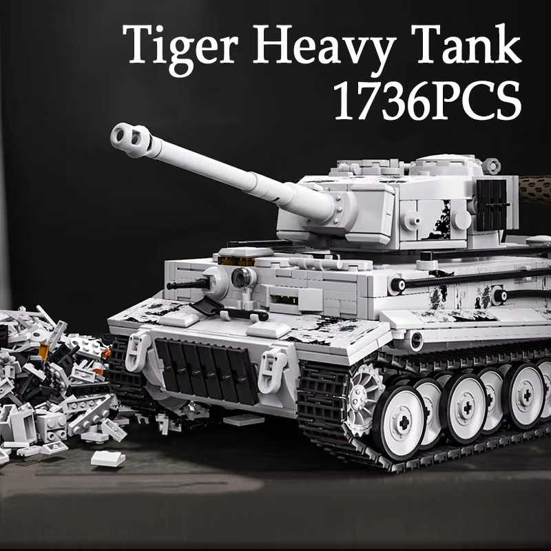 

1736 шт. тигр тяжелый танк строительные блоки военный бронеавтомобиль модель коллекция орнамент кирпичные игрушки креативные подарки для мальчиков и взрослых