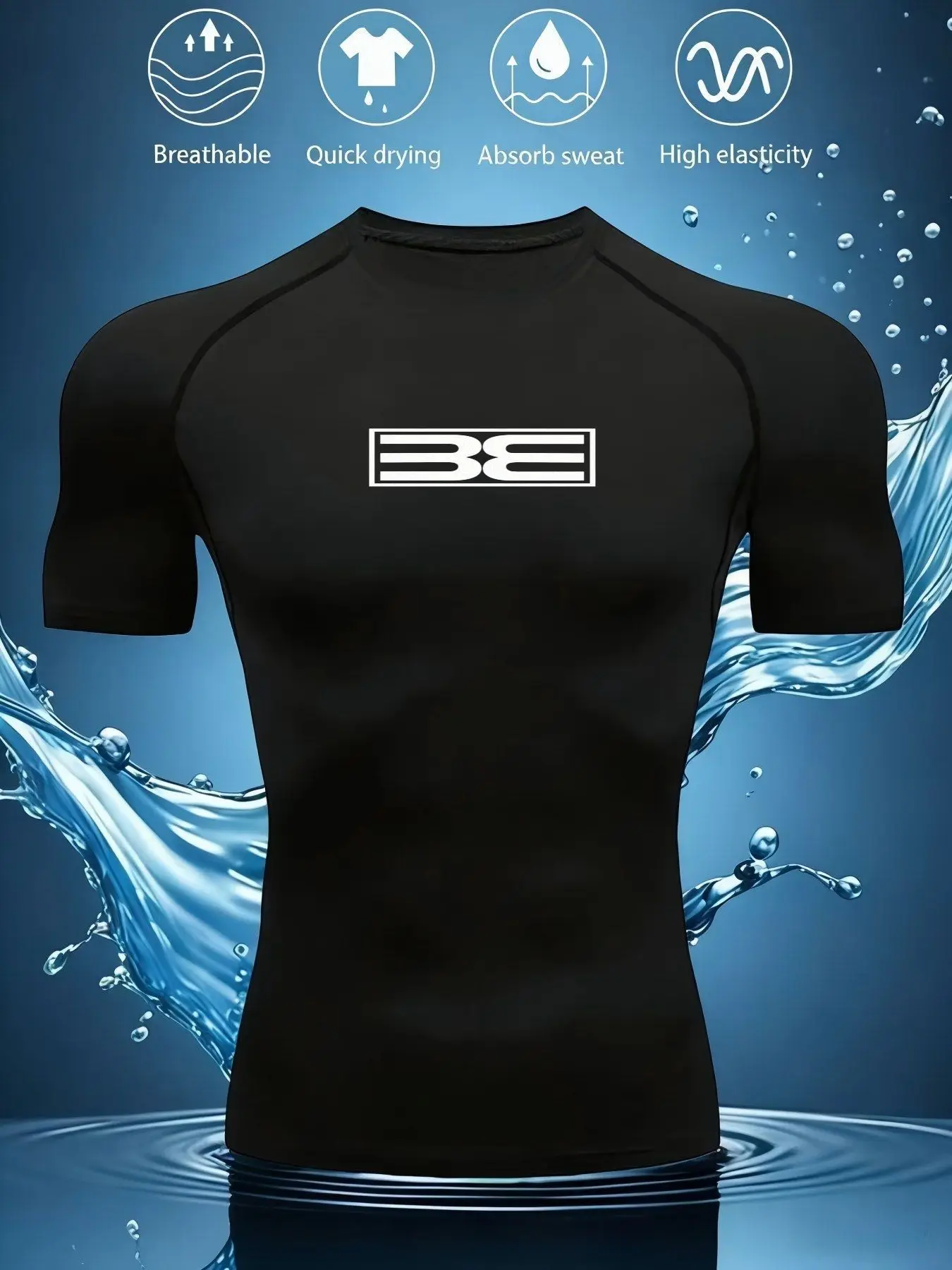 

Мужская спортивная футболка с короткими рукавами, подходящая для использования в помещении и на улице в различных случаях. Нижний слой ткани, подходящий для мужчин.