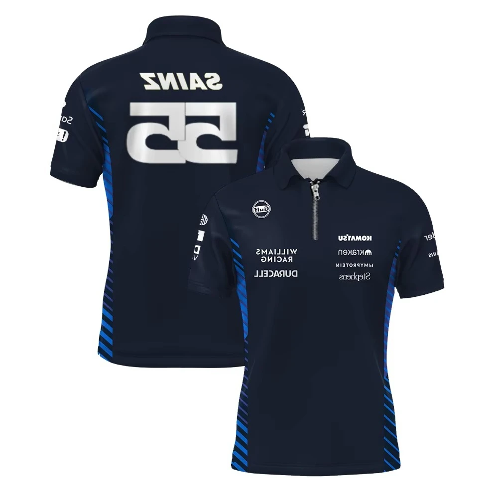 

2025 New Style F1 Racing Williams Team's Same Short Sleeved T-shirt Polo Shirt Racing Suit Sports Breathable Quick Drying Top