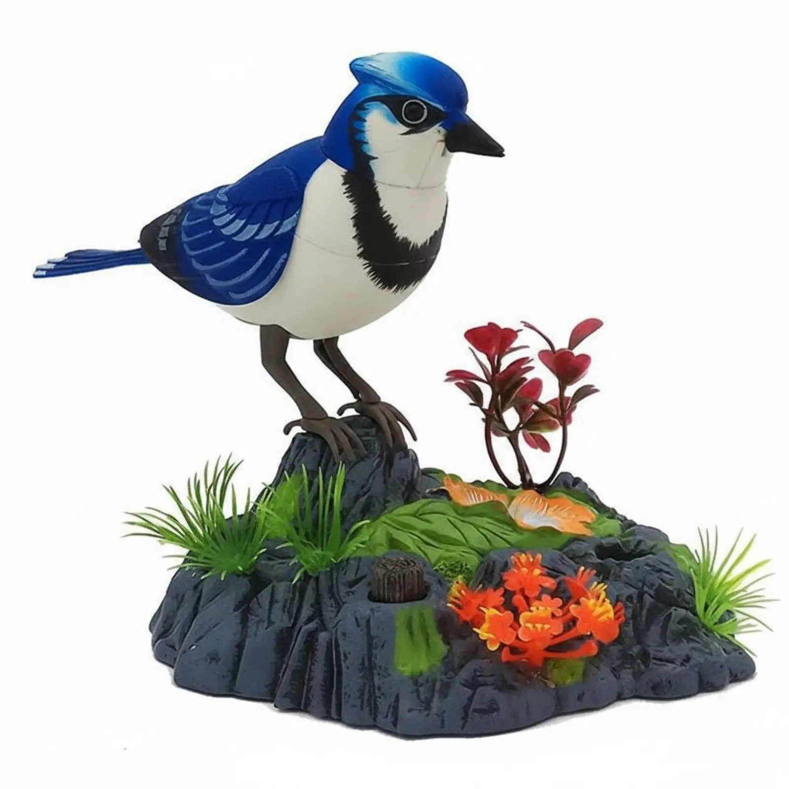 Sound Activated Chirping Bird Ornament Toy Interactive Fun Singing and Moving Bird Toy Speech Mimicking for Kids, Desk