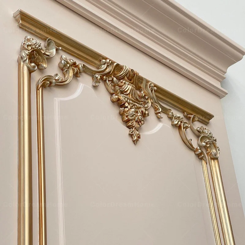Exquisite 3D gold wood wall panel crown shape decoration home decoration interior wall art
