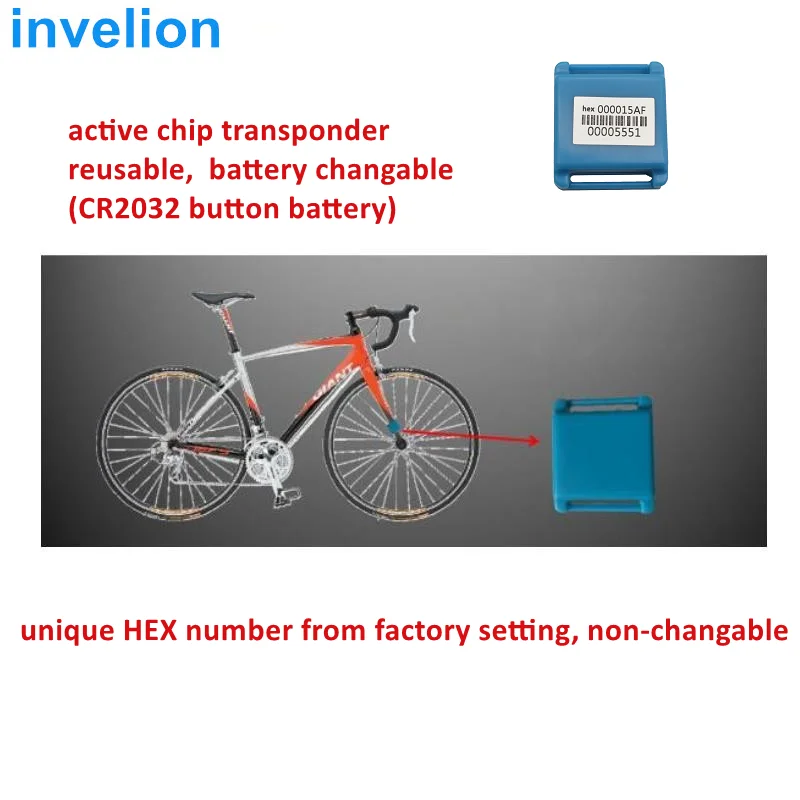 Invelion Timing Chip Transponder 2.4GHz Active RFID Reader Decoder For Motocross Mountain Bike Go Kart Speed Car Race Timing