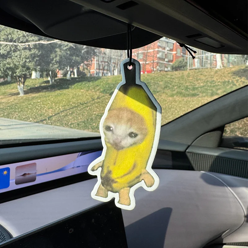 Banana Cat Car Air Freshener Pendant Lasts for 90 Days, Natural Fragrance Encounter (Original Luxury Fragrance)