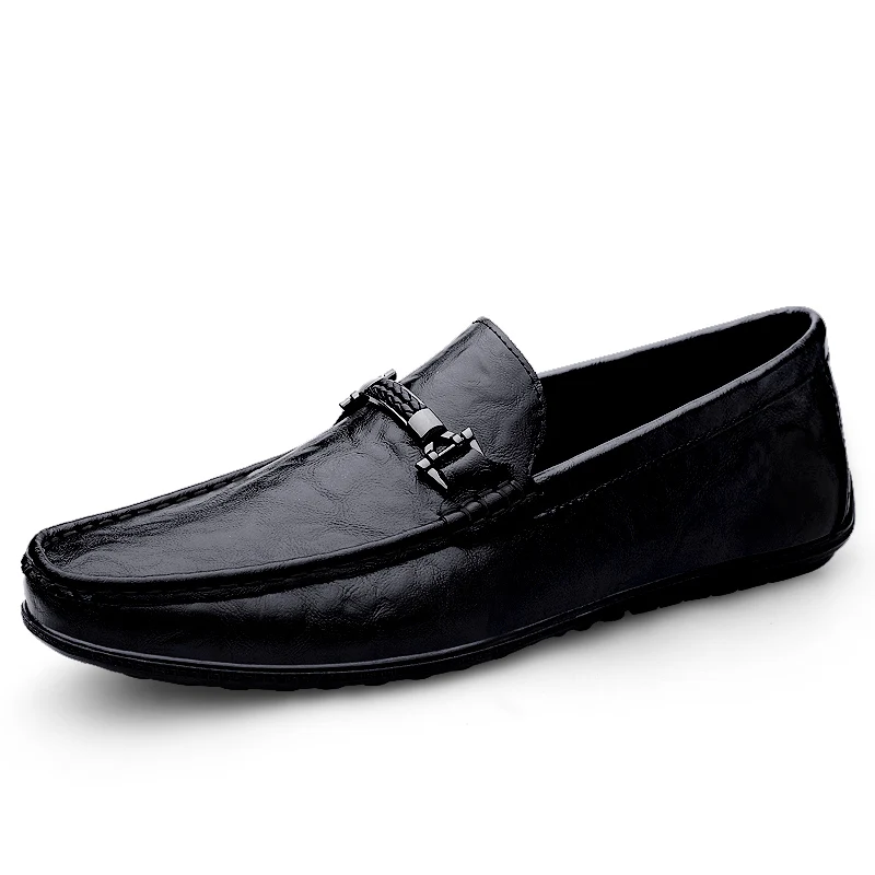 

Designer Brand Men's Genuine Leather Casual Shoes Business Style Formal Shoes Interview Commuting Versatile Men's Flat Loafers