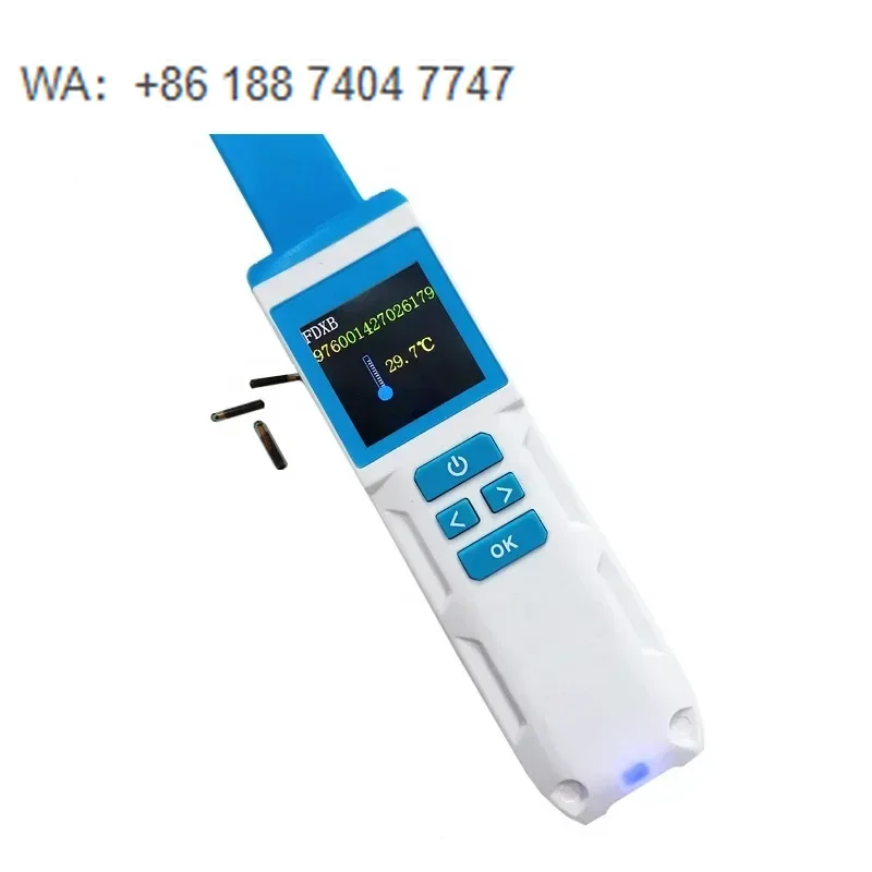 134.2khz rfid temperature reader hdx fdx-b dog microchip handheld scanner for pets, livestock and horses animal health
