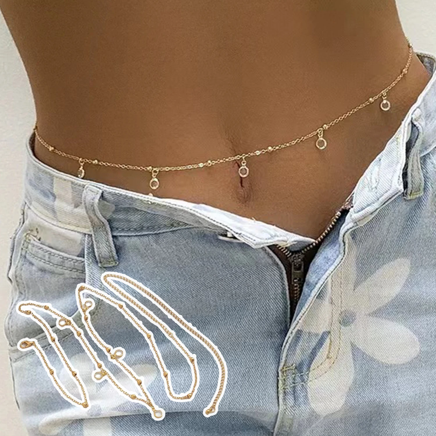 Sexy Belly Belt Waist Chain Women Bohemian Beach Bikinis Rhinestone Body Jewelry Belly Belt Chain Fashion Jewelry Accessories