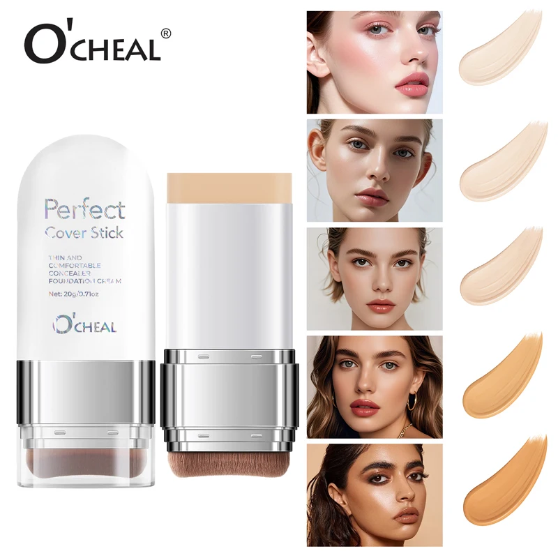 O'CHEAL Perfect Cover Stick, fond de teint correcteur fin et confortable, crème en stick, maquillage instantané, naturel, imperméable, longue durée