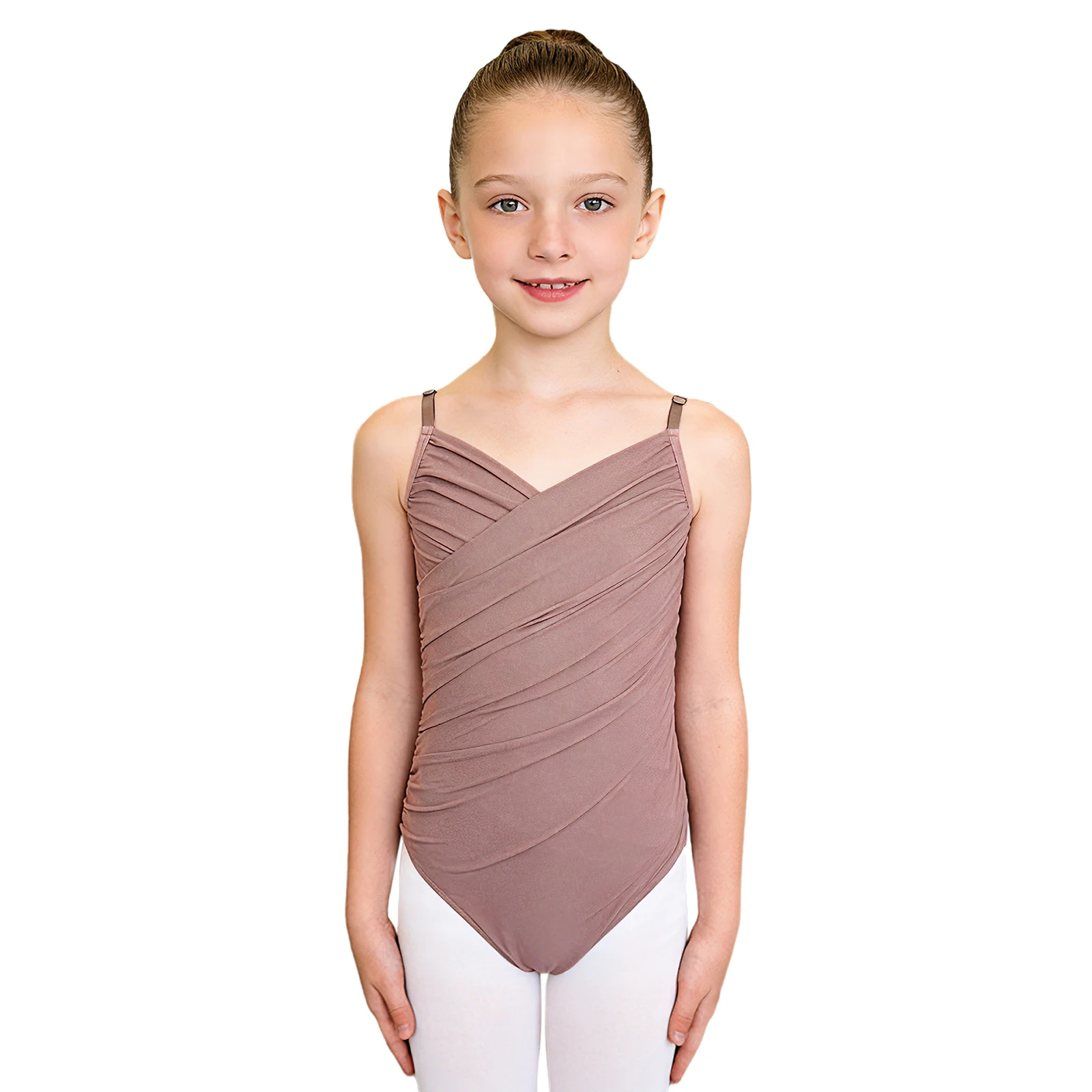 Kids Girls Ballet Warm-up Training Camisole Leotard Adjustable Spaghetti Straps Bodysuit for Ballet Gymnastics Stage Class Wear