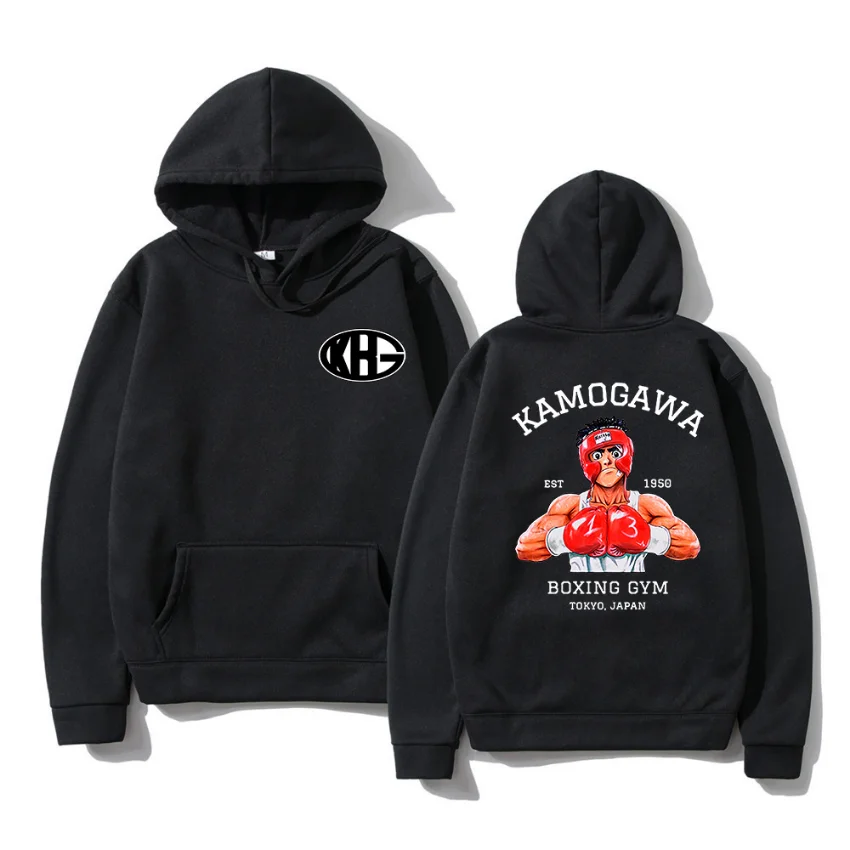 Anime Hajime No Ippo Kamogawa Boxing Gym Funny Hoodie Hip Hop Graphic Sweatshirts Poleron Hombre Streetwear Harajuku Tracksuit