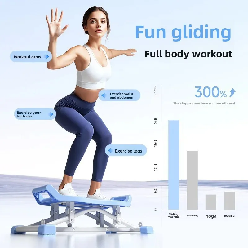 Multifunctional Indoor Ski Swing Stepping Machine Women Pelvic Floor Inner Leg Shaping Home Fitness Training Equipment