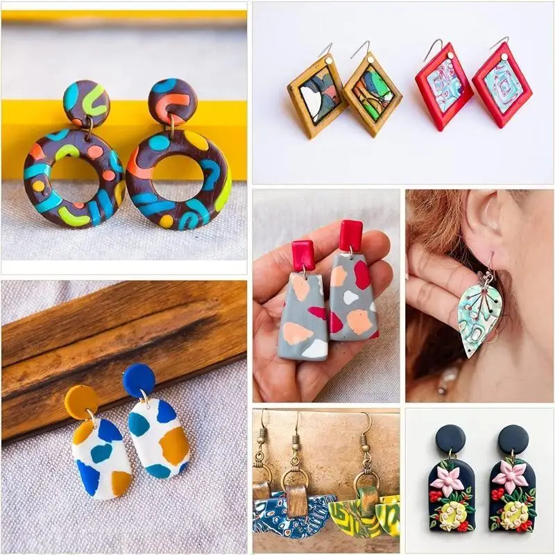 

J78F 165PCS/SET Polymer Clay Cutters for Earrings 14 Shapes Stainless Steel Clay Cutters Polymer Clay Jewelry Clay Earring