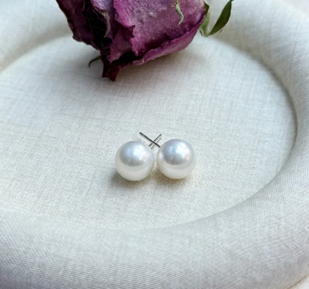 

Elegant Earrings AAAA9-10mm/10-11mm Natural White South Sea Pearl Earrings 925 Earrings