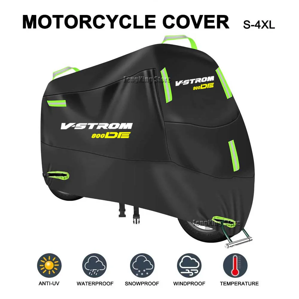

For V-strom 800de vstrom 800de Motorcycle Cover UV Protective Dustproof Snowproof Outdoors Rain Waterproof Cover