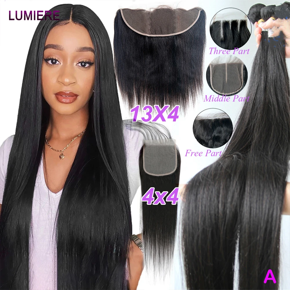 

18A Дешевый прямой пучок кости с застежкой спереди HD Прозрачный необработанный девственный влажный и волнистый пучок человеческих волос для наращивания волос