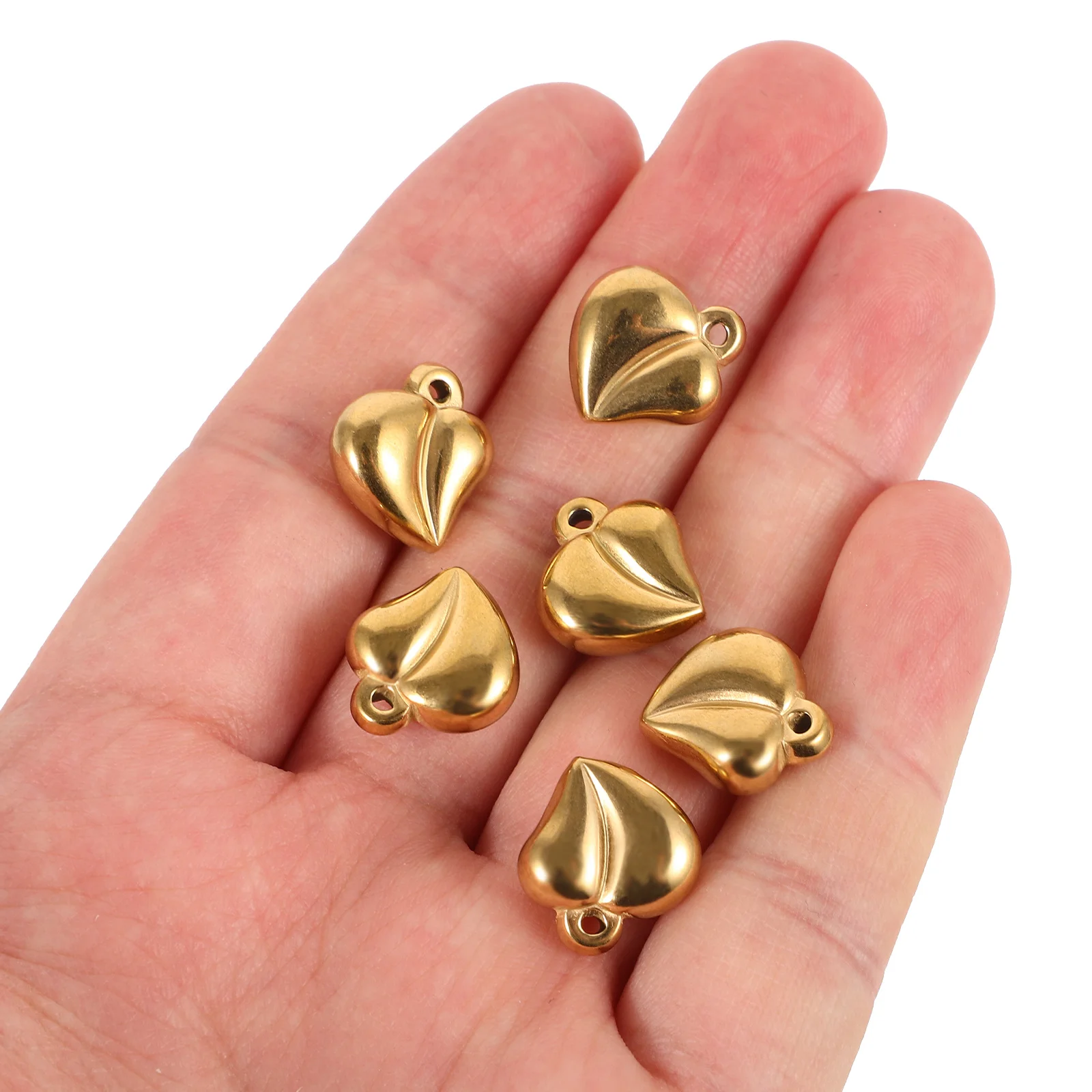 

6 Pcs Heart-shaped Pendant Accessories Chic Necklace Charms Creative Jewelry Diy Stainless Steel Earring for Making