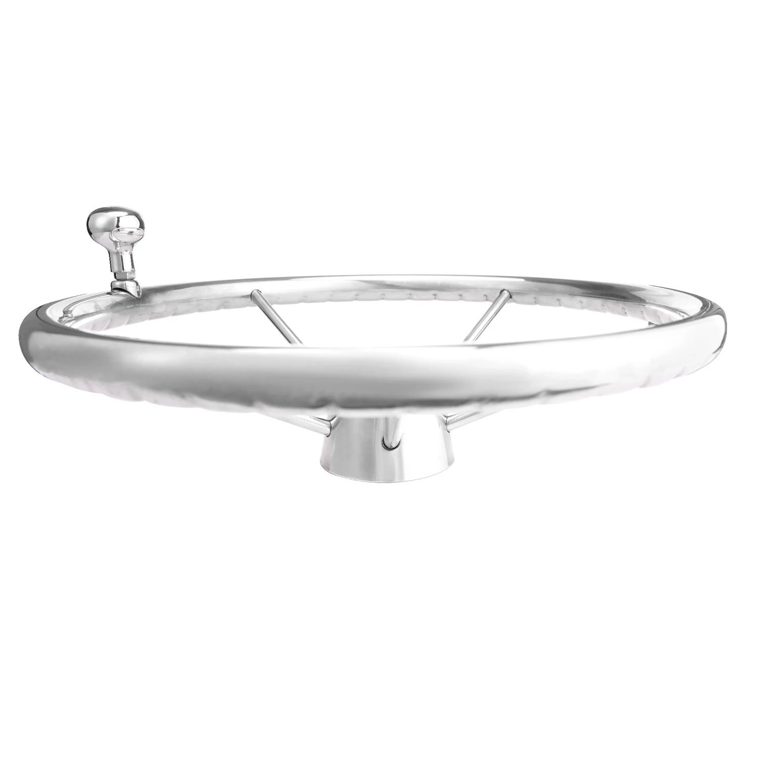 STTL  Stainless Steel Boat Steering Wheel with Knob with Finger Grip Accessories for Marine Boat Yacht