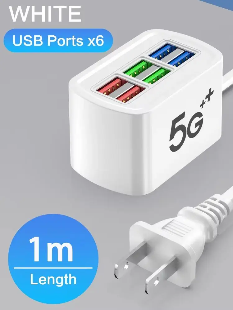 Chargeur mural 3.1A 6USB, charge rapide, prise ue US, adaptateur Hub USB, 6 Ports USB rapide pour téléphone portable, séparateur de prise IPad