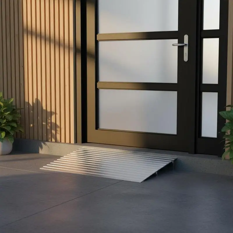 

Free Shipping-Door Threshold Ramp, 2 inch Rise, Aluminum Alloy Threshold Ramp Rated 800 lbs Load Capacity, Handicap Ramps for Ho