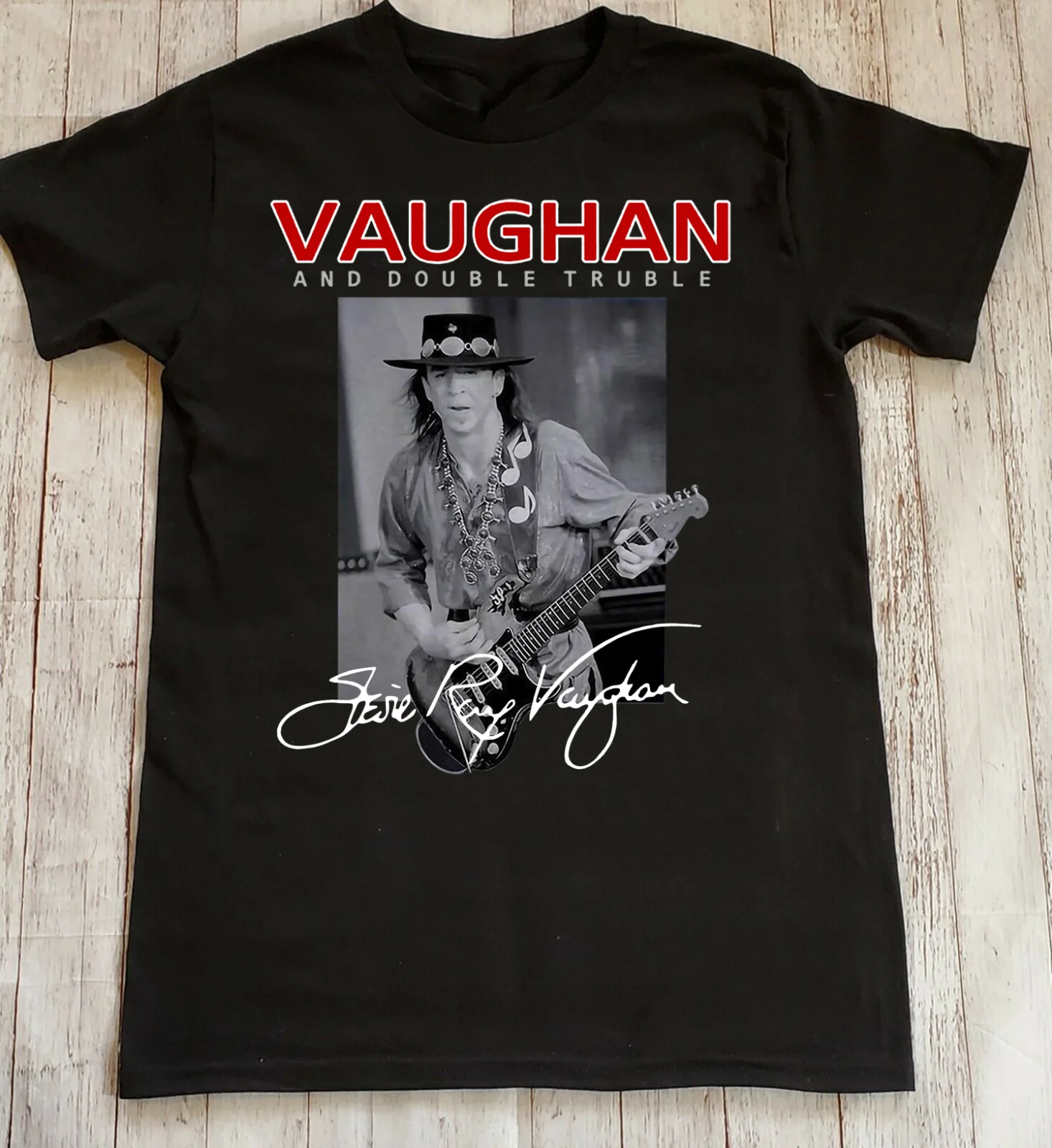 Vintage Stevie Ray Vaughan T Shirt Short Sleeve Black UNisex Allsizes 1T706