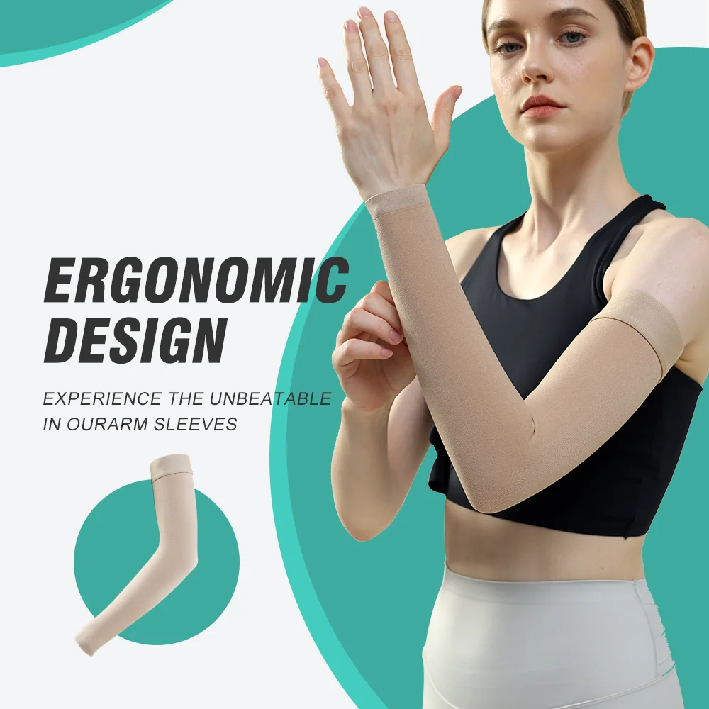 2-teilige medizinische Kompressionsarmbandage, elastisch, unisex, zur Förderung der Blutzirkulation, Lymphödem-Entschwellung, Arm-Ellbogen-Stütze – Detail 6