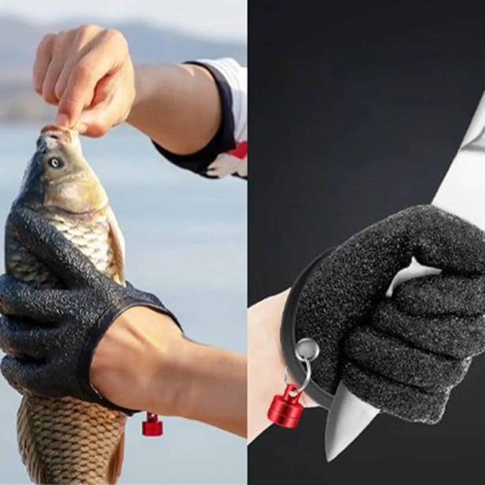 

1 пара рыболовных перчаток, противоскользящие, защищают руки от проколов, царапин, рыбака, профессиональные латексные охотничьи перчатки для ловли рыбы