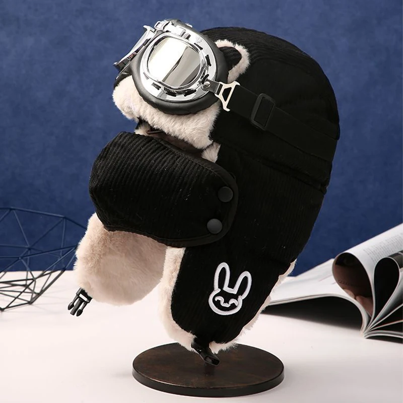 Pilot Winter Hat Outdoor Russian Hat Women's Fashion Hat 방한모자 Labeling Pilot Men's шапка ушанка Warm Bomber Trapper Ushanka