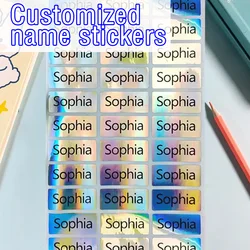 Customized name stickers-T1,personalized laser color pattern waterproof label stickers,books, cups,document labels