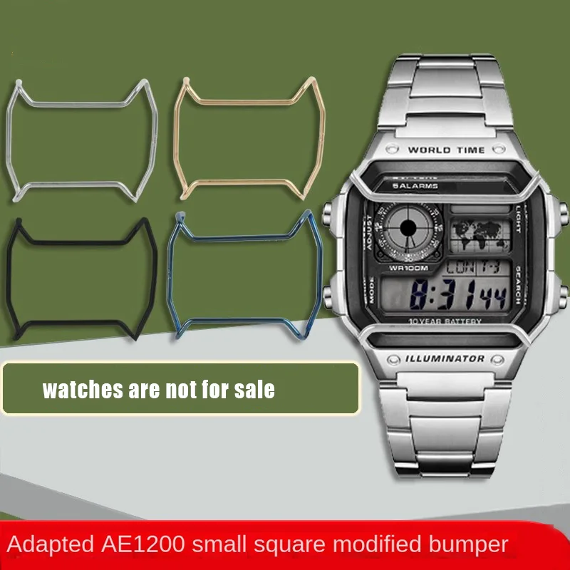 AE1200 Men Metal Anti-collision stainless steel Modified watch bezel Bumper For CASIO Electronic Watch Case  AE-1200WHD-1A/WH-1B