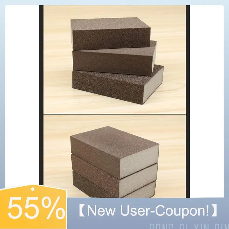 Happy New- Sponge Sand Block For Polishing Wood Furniture, Redwood Jade, Metal Rust Removal And Polishing Sandpaper
