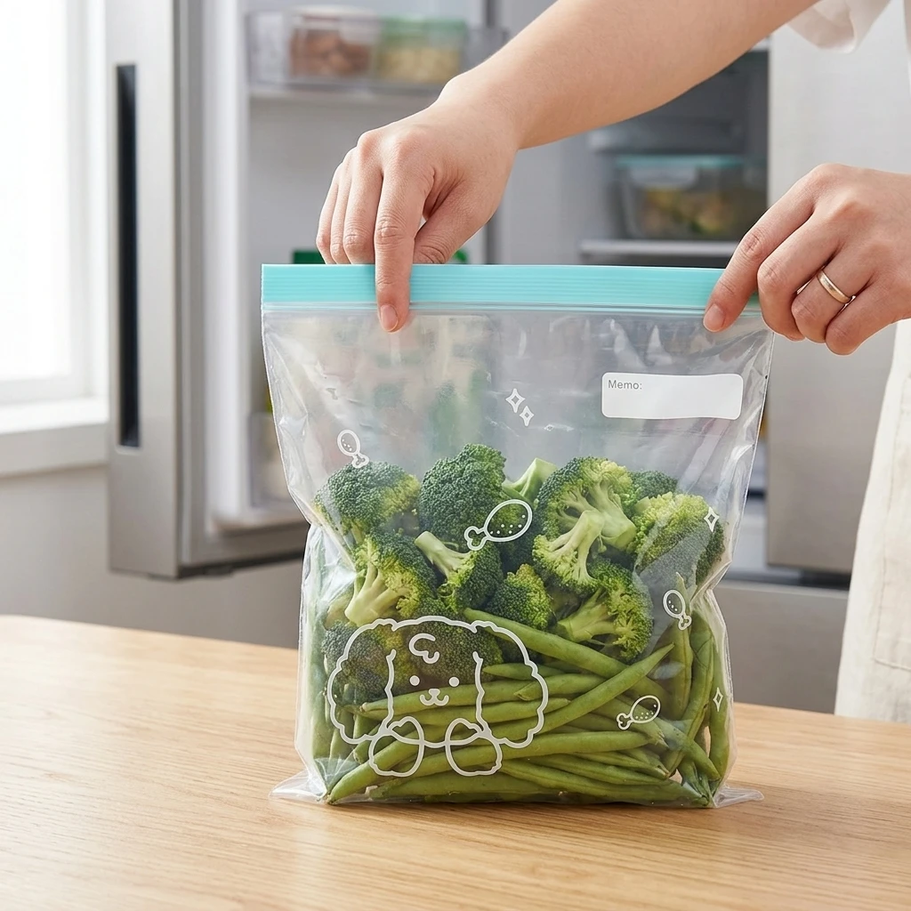 Kitchen Freezer Bags Food Grade Self Sealing Storage Pouch Low Temperature Resistant Reusable Clear Bags for Home Organising