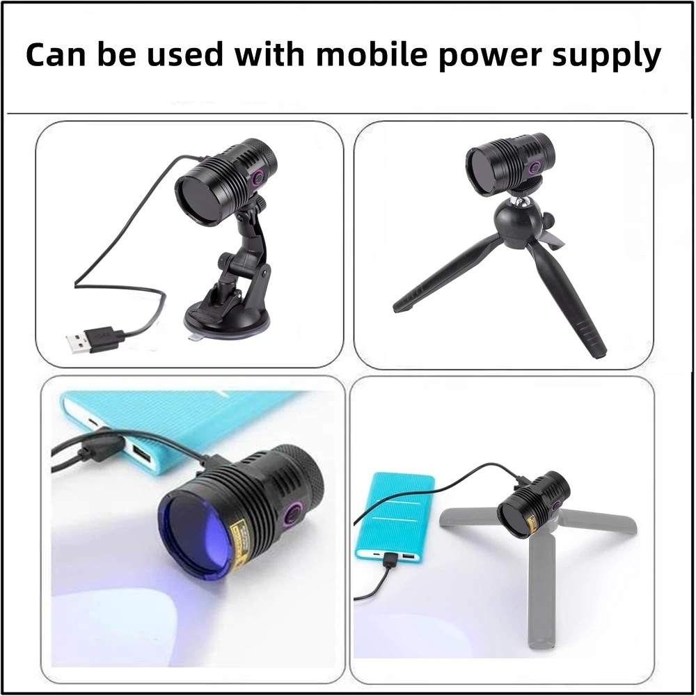 Luz negra UV LED alta potencia alimentada por USB para curado - imagen 3