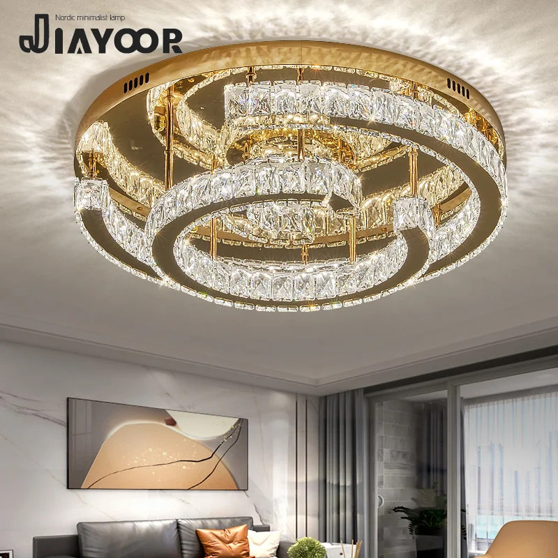 Modern Light Luxury Gold Ceiling Ceiling Ceiling LED Crystal Light Home Living Room Master Bedroom Dining Room Kitchen Lighting