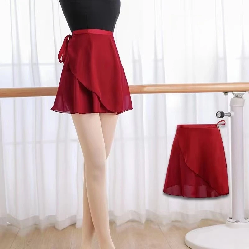 Ballet Dance Chiffon Skirt Pure Color Floral Print Practice Leotard Ballet Dance Dress Woman Children