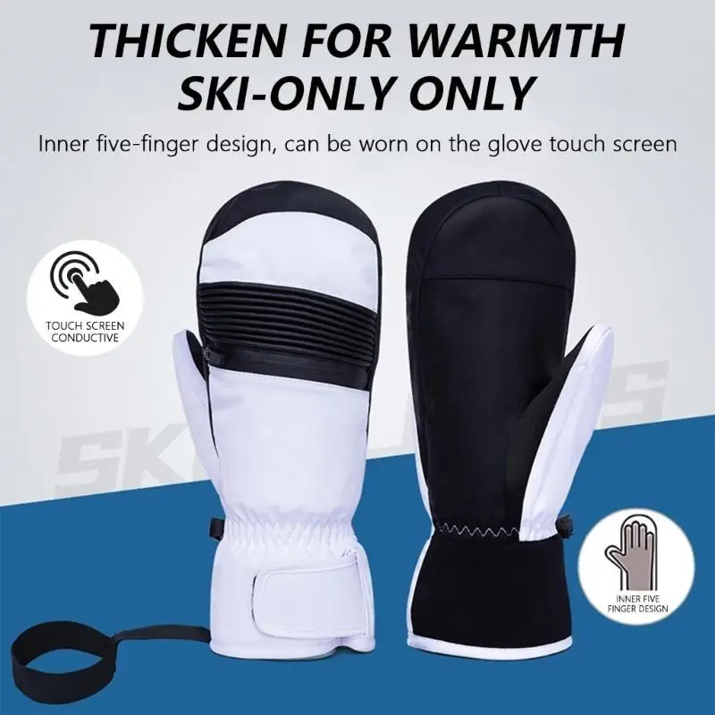 Luvas térmicas 652f, telas sensíveis ao frio, luvas esqui à prova d'água, luvas inverno, luvas neve para snowboard, ao