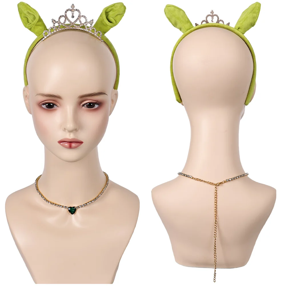 Fiona Cosplay Fantasia Wigs Crown Cartoon Princess Disguise Accessories Adult Women Fantasy Halloween Carnival Party Props