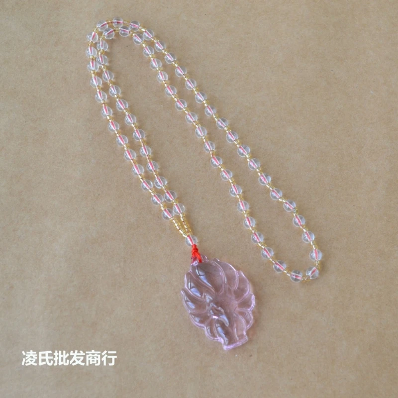 Nine-Tailed Sweater Chain Queen Long Necklace Beads Necklaces Glass Material Suitable for Fashionable Outfits