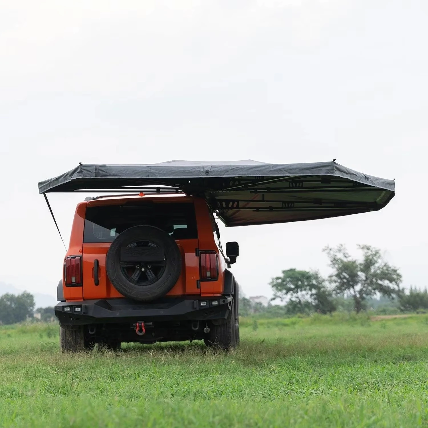 

270 Freestanding with LED Extended Right Side Awning 270 Awning Foldable Car Canopy Camper Tent Outdoor Side Portable Car Awning