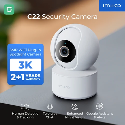 Imagen 1 del producto IMILAB WiFi 6 Cámara de monitor de bebé para interiores con detección de IA Visión nocturna Audio bidireccional 360 °   PTZ para Seguridad Infantil C21/C22