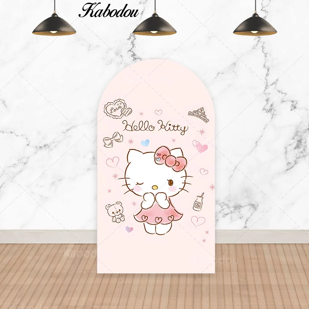 Miniso Hello Kitty Arch Photo Backdrop Arched Wall Sanrio Melody Cinnamoroll Cute Birthday Chiara Photography Background