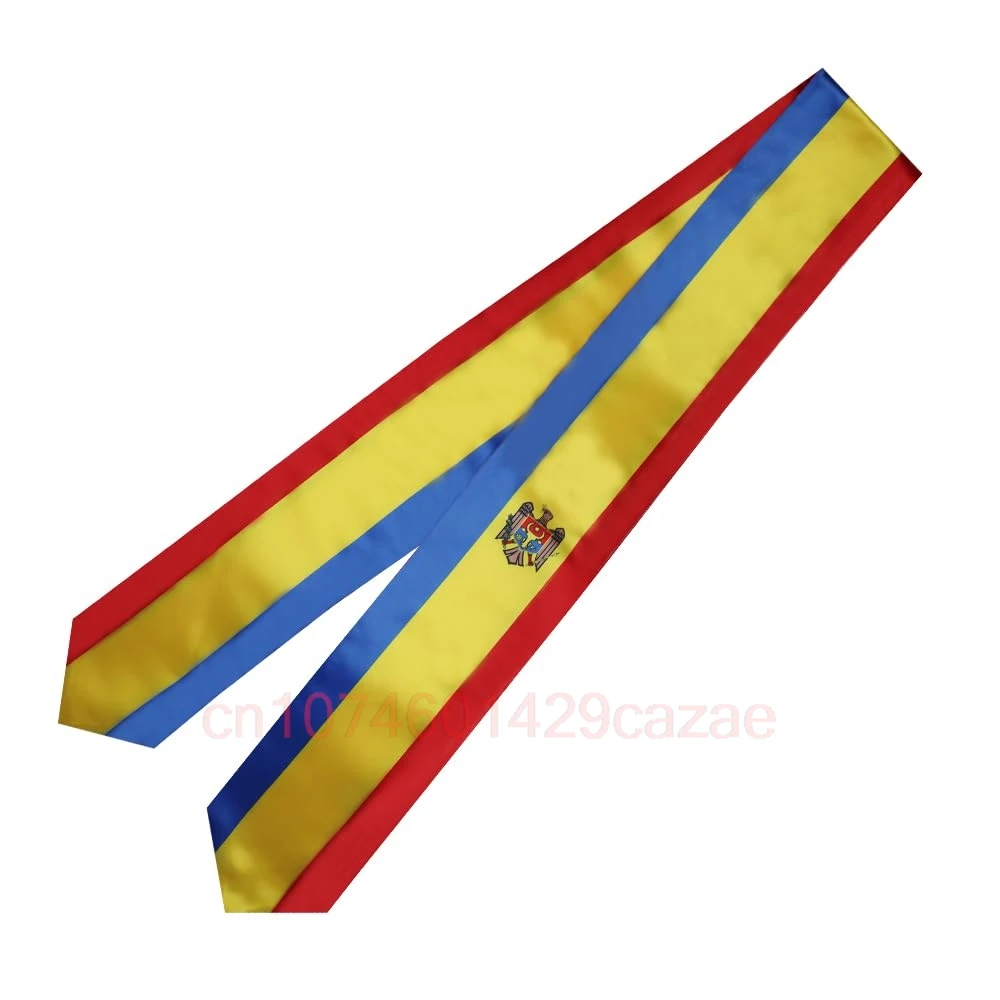 Moldova Flagge 180*15cm Abschluss Schärpe gestohlen Schal doppelseitig für das Studium an Bord der internat ionalen Klasse von 2024