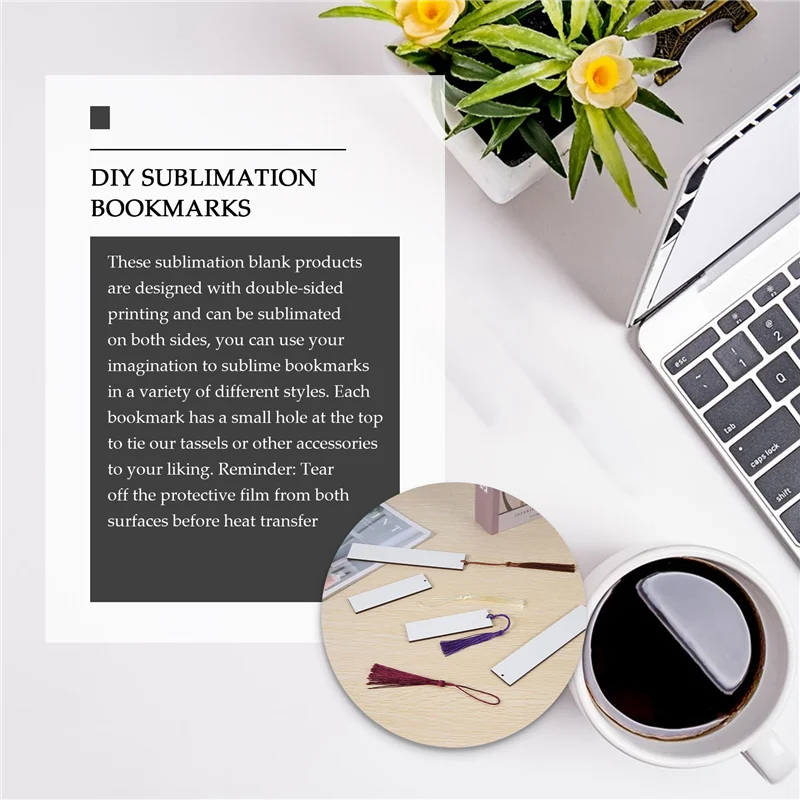 TA-30Pcs Sublimation Blank Bookmarks, Sublimation Blank Products DIY Bookmark Craft Projects Sublimation Double Sublimation